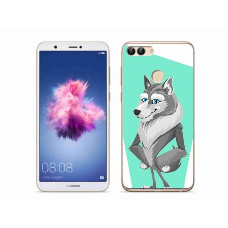 Gél borító mmCase a mobil Huawei P Smart - rajzfilm farkashoz