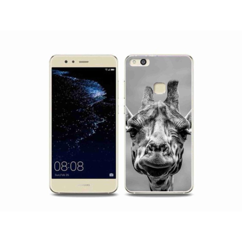 Zselés borítás mmCase a Huawei P10 Lite készülékhez - fekete-fehér zsiráf