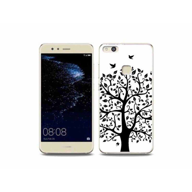 Gél borítás mmCase a Huawei P10 Lite készülékhez - fekete és fehér fa