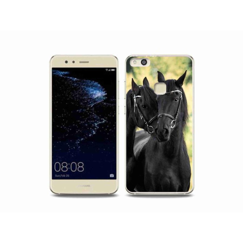 Gél borítás mmCase a Huawei P10 Lite készülékhez - két fekete ló