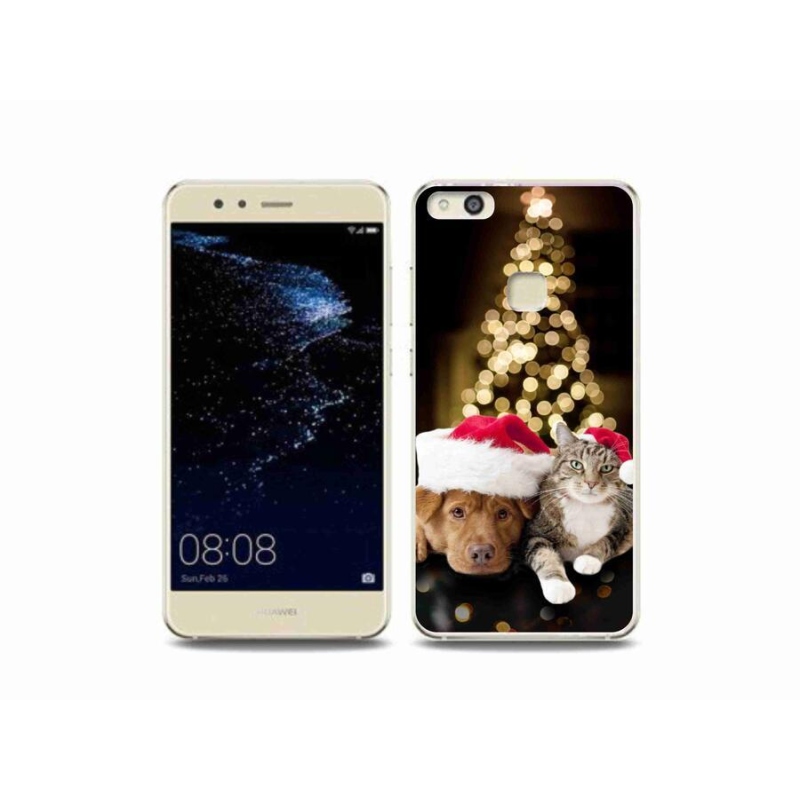 Gél borítás mmCase mobil Huawei P10 Lite - Karácsonyi kutya és macska