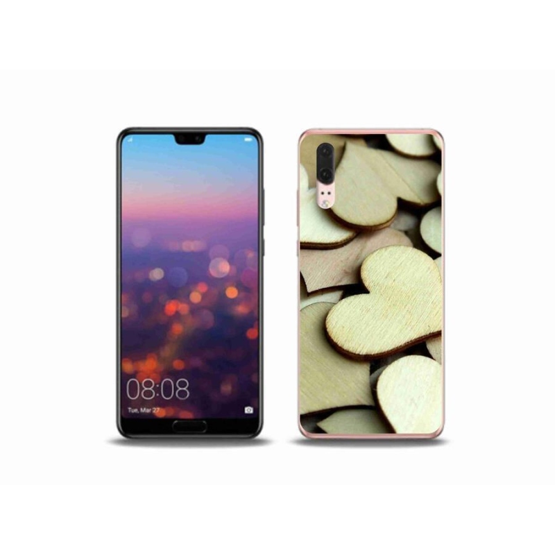 Gél borítás mmCase a Huawei P20 készülékhez - fából készült szívek