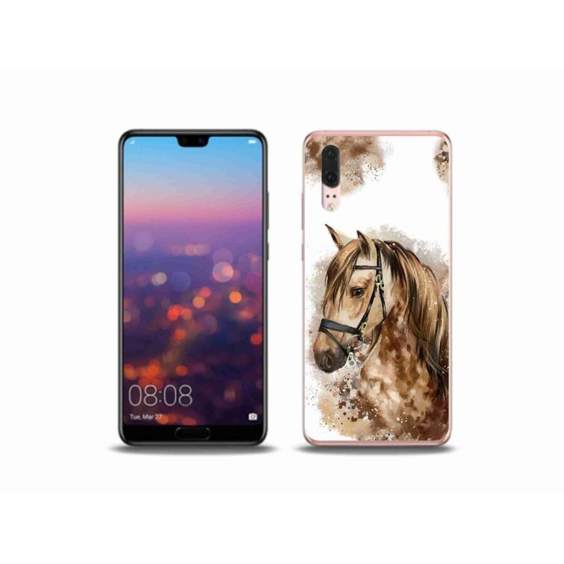 Gél borítás mmCase a Huawei P20 készülékhez - barna rajzfilm ló
