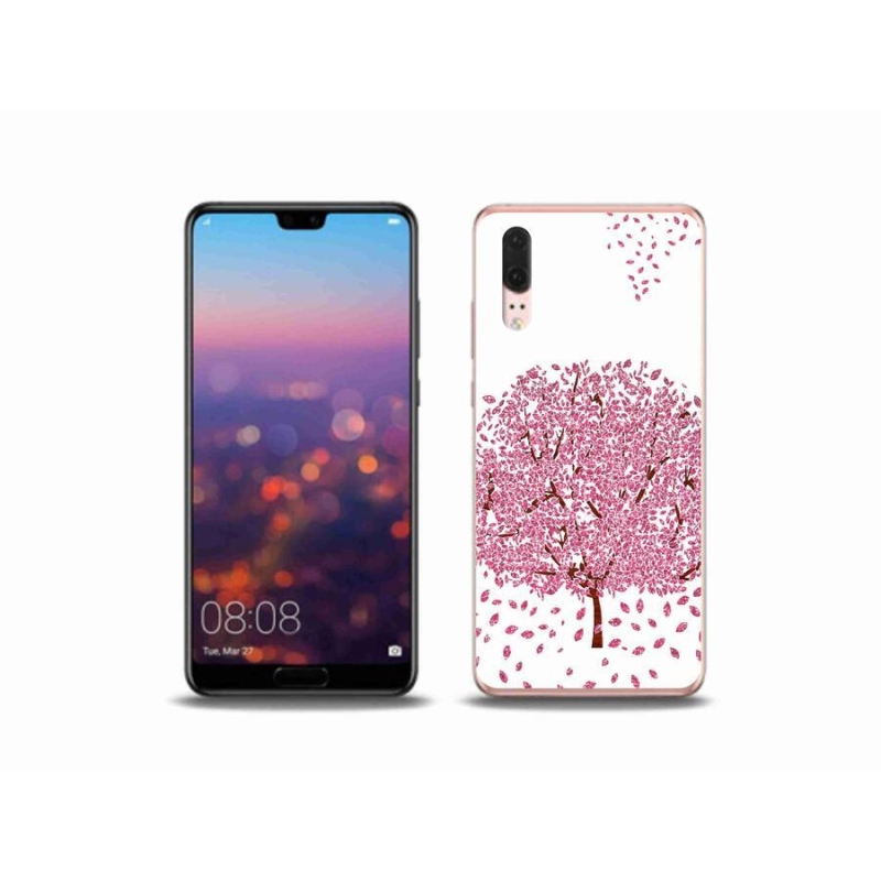Gél borító mmCase a mobil Huawei P20 - rajzfilm fa levelekkel