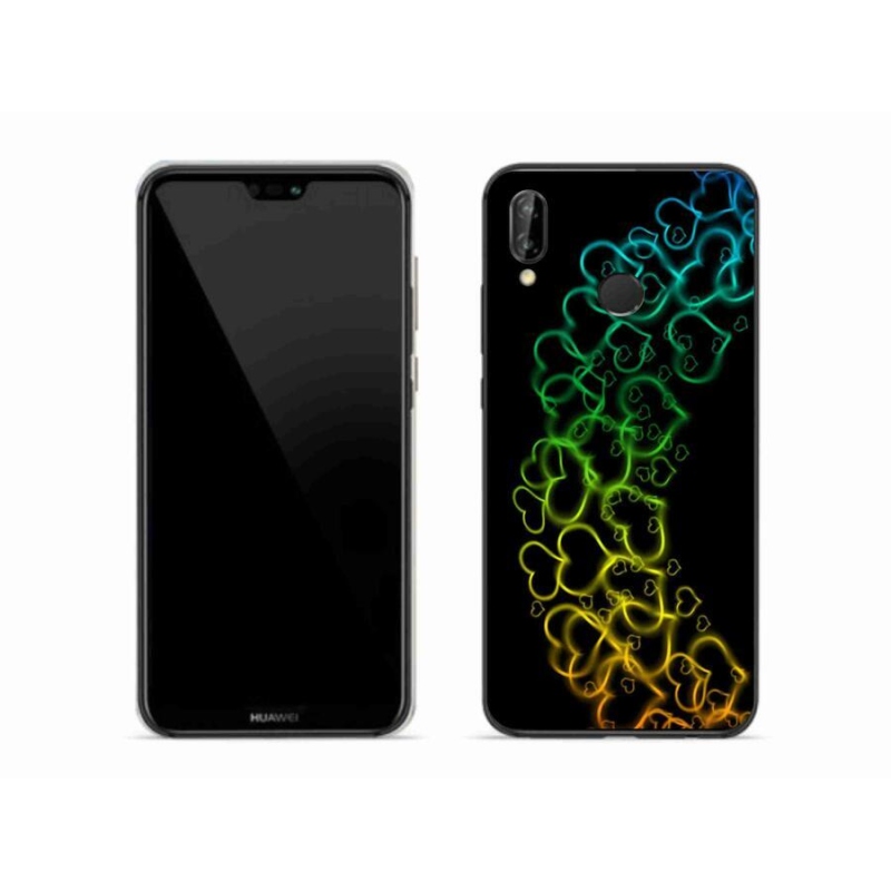 Gél borító mmCase a mobil Huawei P20 Lite készülékhez - színes szívek