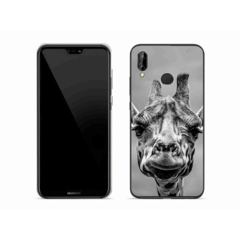 Gél borítás mmCase a Huawei P20 Lite készülékhez - fekete-fehér zsiráf