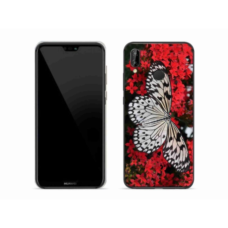 Gél borítás mmCase a Huawei P20 Lite készülékhez - fekete és fehér pillangó 1