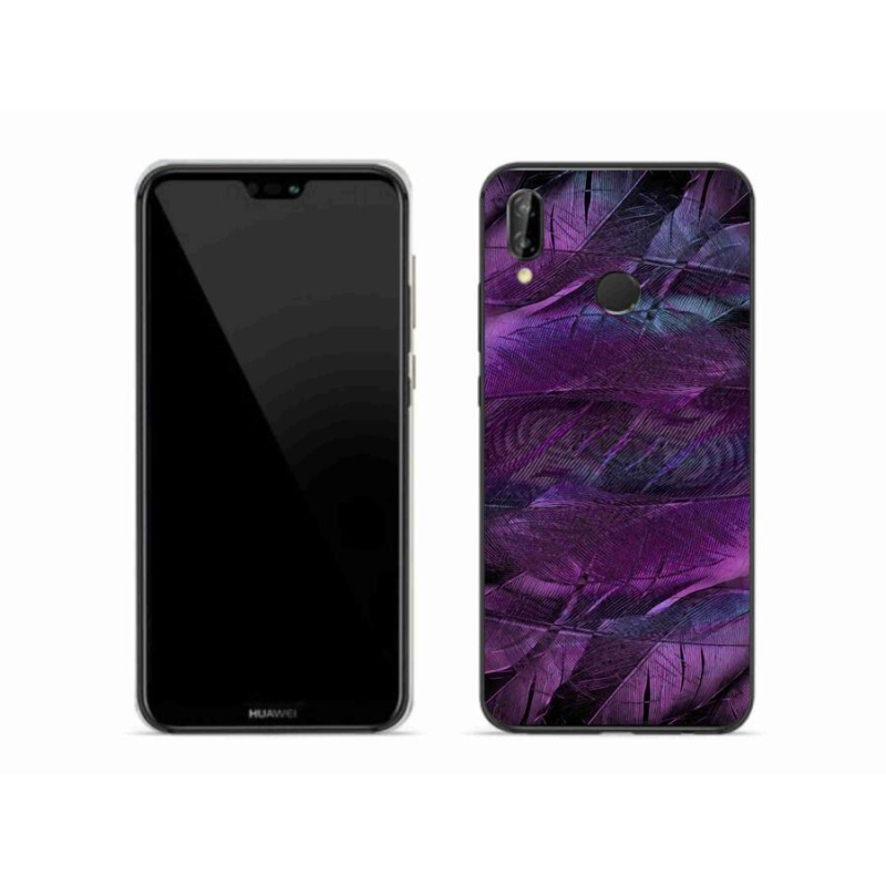 Gél borítás mmCase a Huawei P20 Lite készülékhez - lila tollak