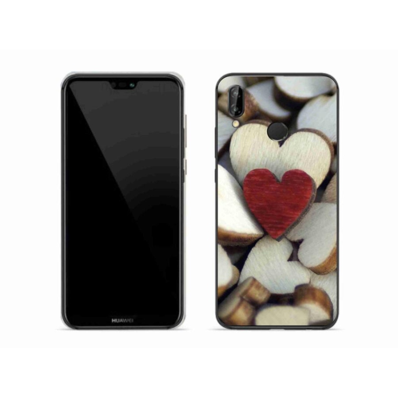 Gél borítás mmCase a Huawei P20 Lite készülékhez - gravírozott piros szív