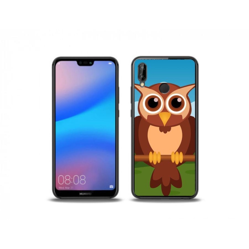 Gél borítás mmCase a mobil Huawei P20 Lite készülékhez - rajzfilm bagoly