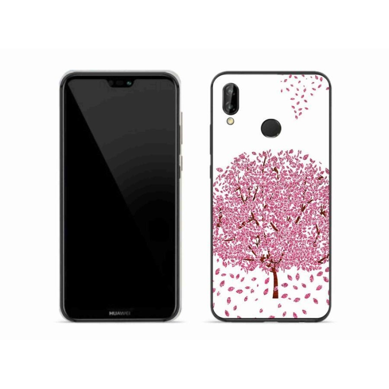 Gél borító mmCase a mobil Huawei P20 Lite készülékhez - rajzfilmfa levelekkel