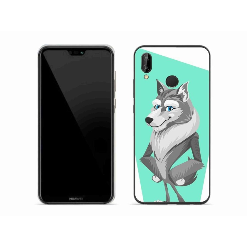 Gél borítás mmCase a mobil Huawei P20 Lite készülékhez - rajzfilm farkas
