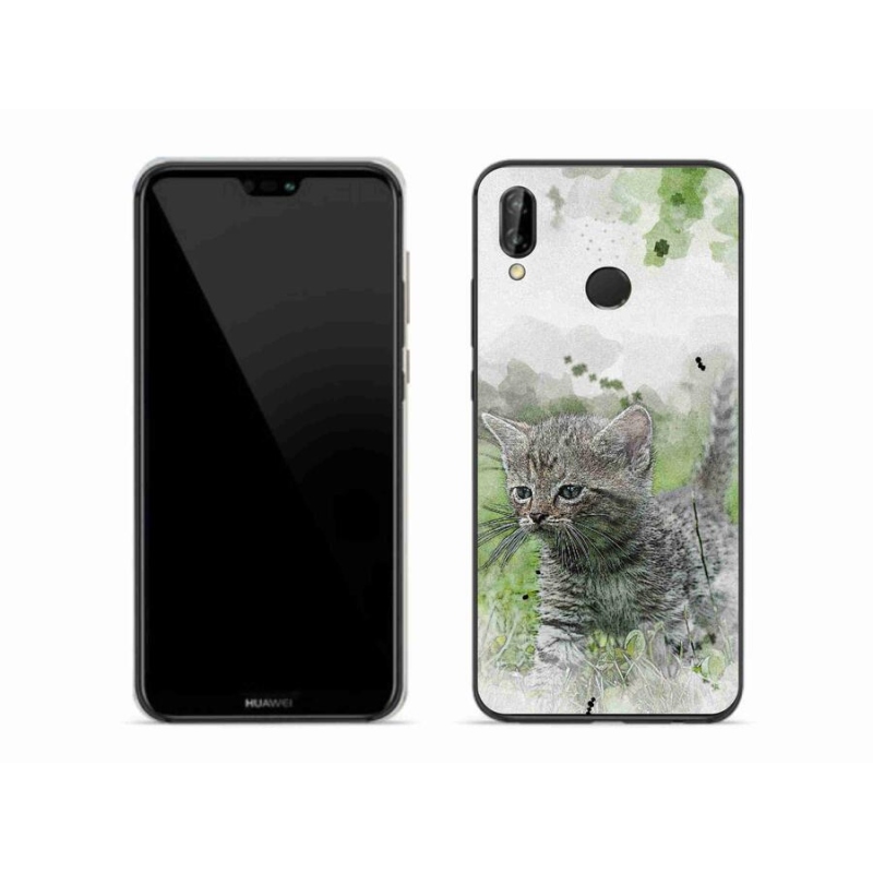 Gél borítás mmCase mobil Huawei P20 Lite - aranyos cica 1