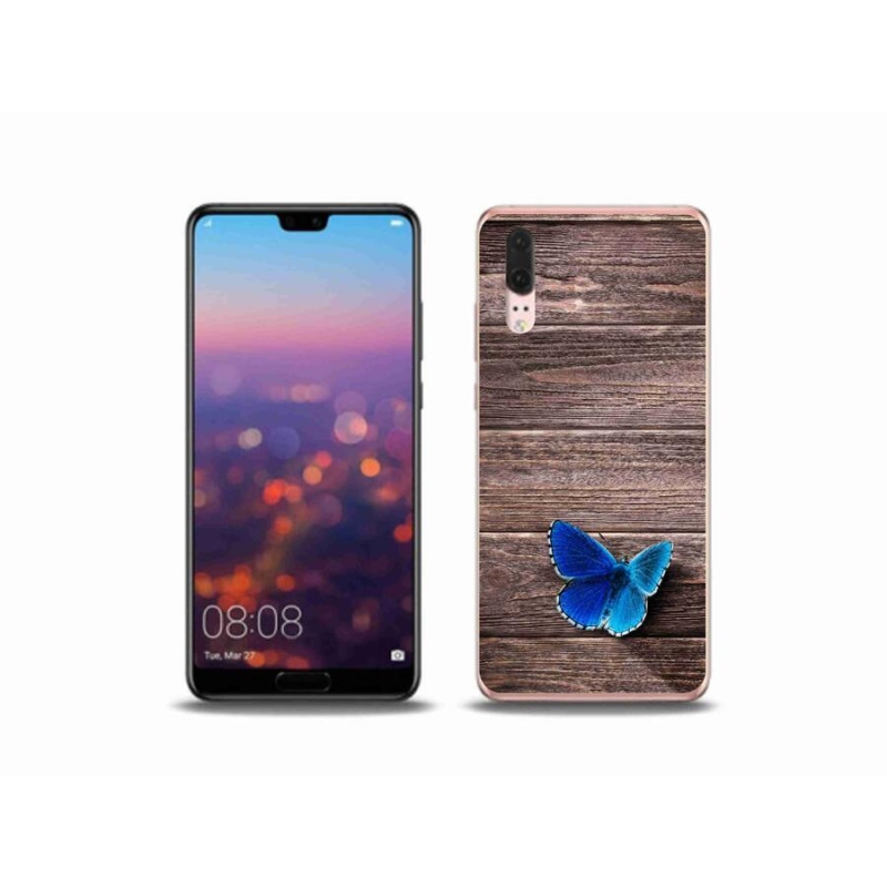 Zselés borítás mmCase a Huawei P20 készülékhez - kék pillangó 1