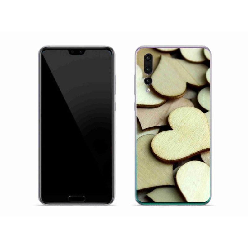 Gél borítás mmCase a Huawei P20 Pro készülékhez - fából készült szívek