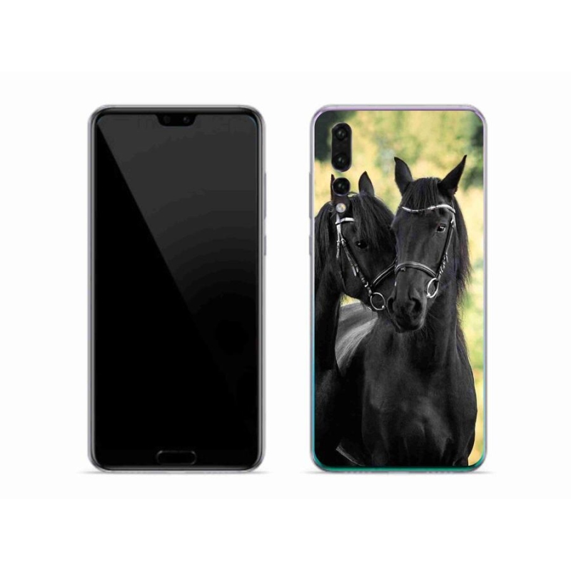 Gél borítás mmCase a Huawei P20 Pro számára - két fekete ló