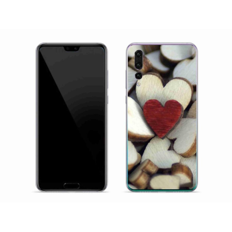Gél borítás mmCase a Huawei P20 Pro készülékhez - gravírozott piros szív