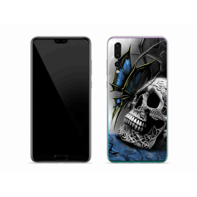 Gél borítás mmCase a Huawei P20 Pro számára - pillangó és koponya
