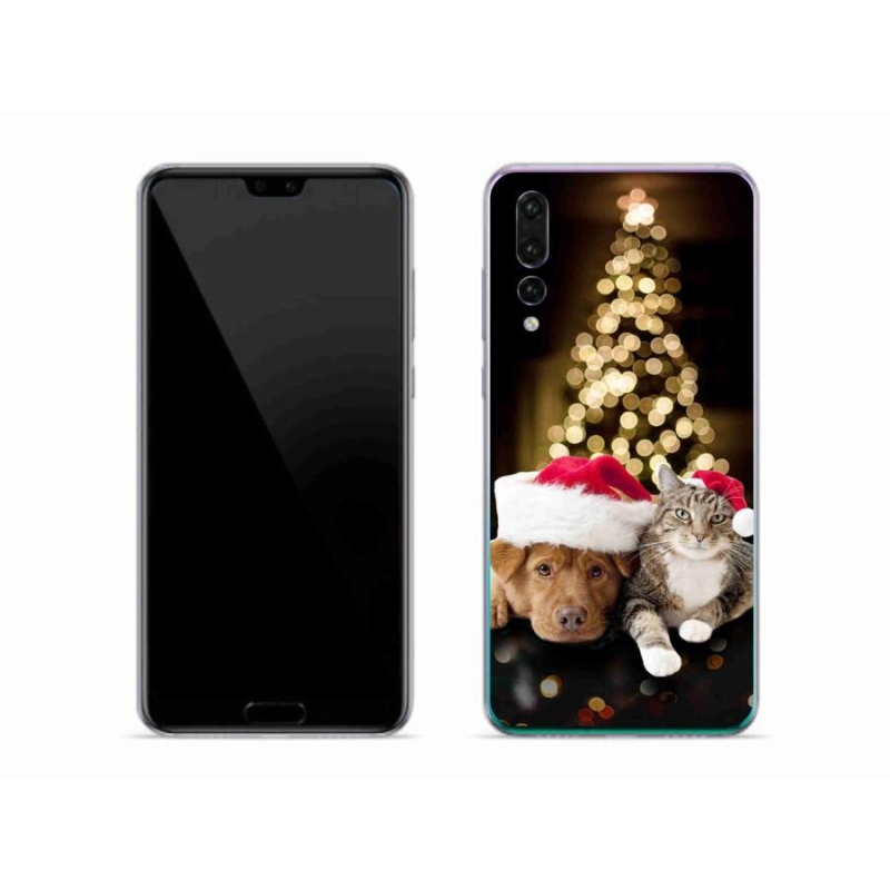 Gél borítás mmCase a Huawei P20 Pro-hoz - Karácsonyi kutya és macska