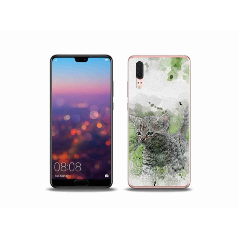 Gél borítás mmCase mobil Huawei P20 - aranyos cica 1
