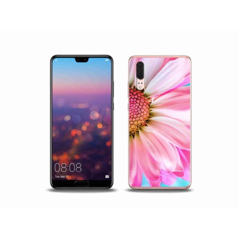 Gél borítás mmCase mobiltelefonhoz Huawei P20 - rózsaszín virág