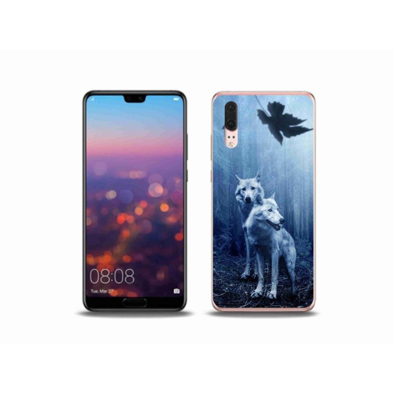Gél borítás mmCase mobil Huawei P20 - farkasok az erdőben