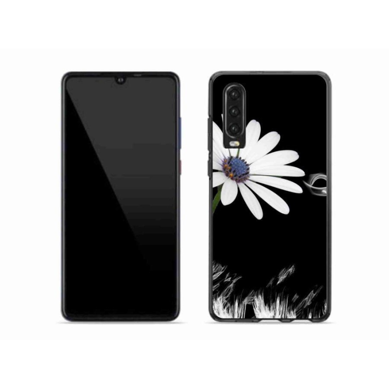 Gél borító mmCase a Huawei P30-hoz - fehér virág