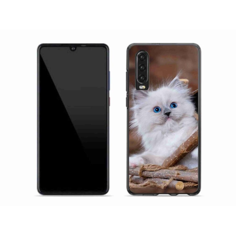 Gél borítás mmCase a Huawei P30 készülékhez - fehér cica
