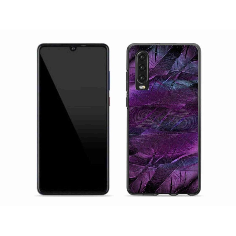 Zselés borítás mmCase a Huawei P30 készülékhez - lila tollak