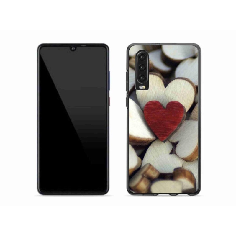 Gél borítás mmCase mobiltelefonhoz Huawei P30 - gravírozott piros szív
