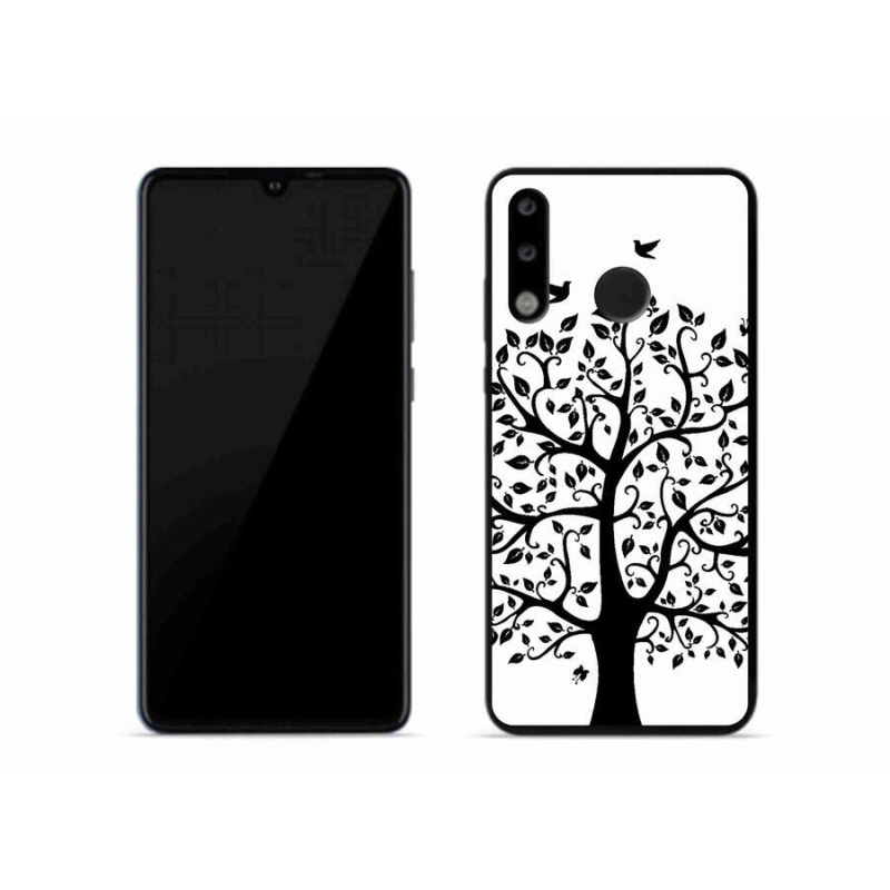 Gél borítás mmCase a Huawei P30 Lite készülékhez - fekete és fehér fa