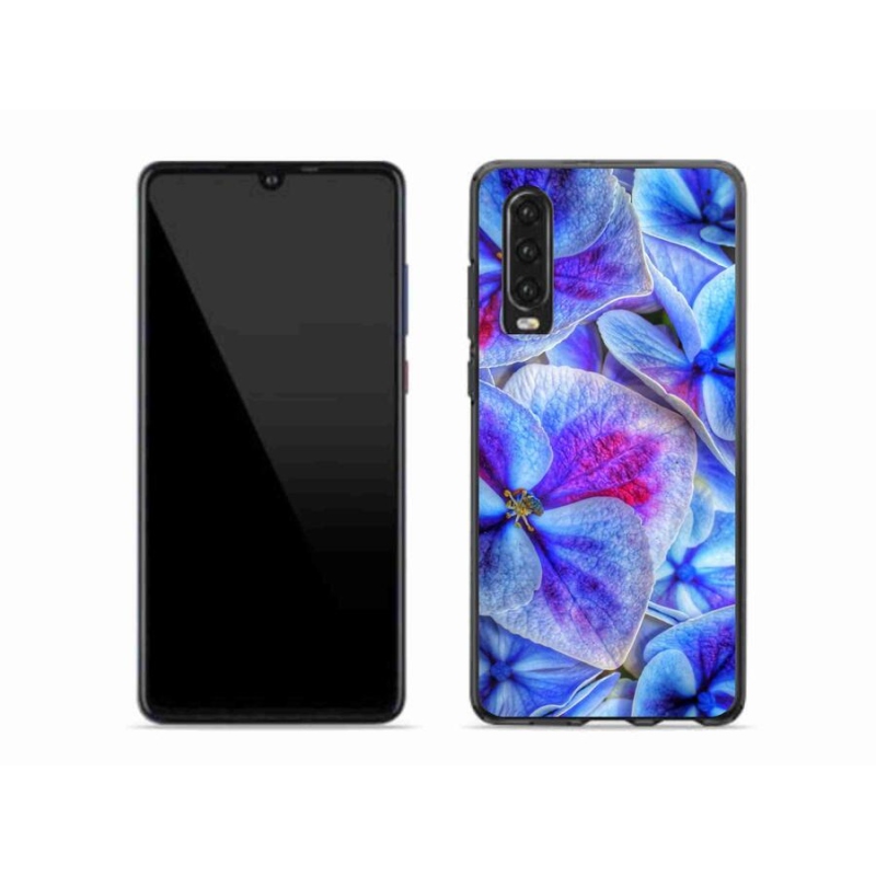 Gél védőhuzat mmCase mobiltelefonhoz Huawei P30 - kék virágok 1