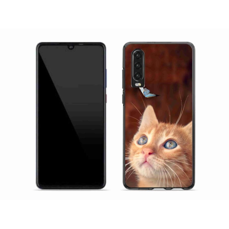 Gél borító mmCase a mobil Huawei P30-hoz - pillangó és cica