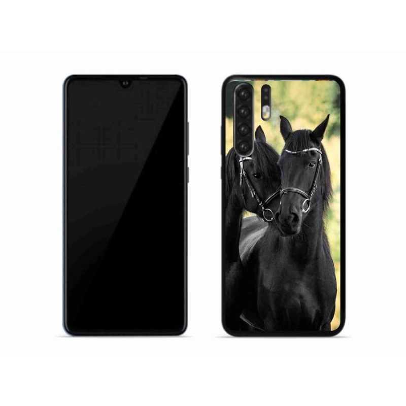 Gél borítás mmCase a Huawei P30 Pro számára - két fekete ló