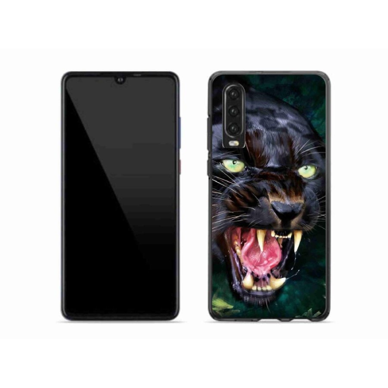 Gél borítás mmCase a Huawei P30-hoz - dühös fekete párduc
