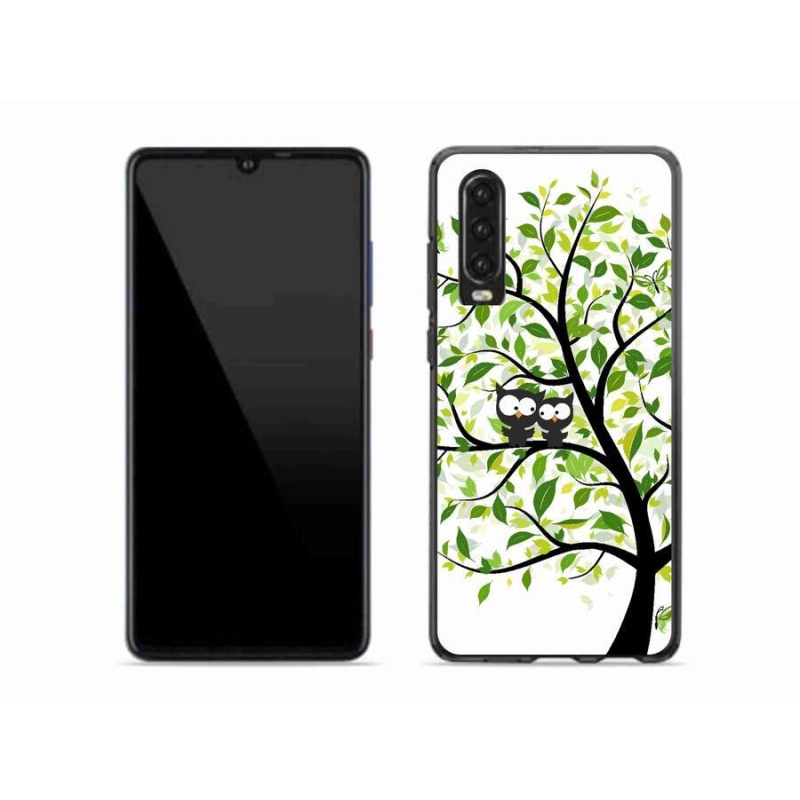 Gél borító mmCase a Huawei P30-hoz - baglyok a fán