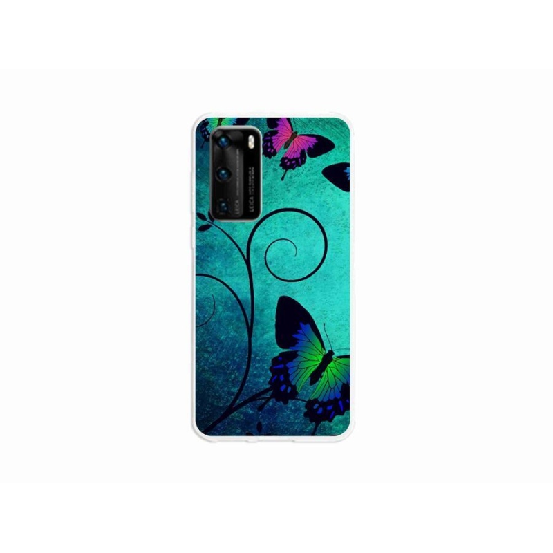 Gél borító mmCase mobil Huawei P40 - színes pillangókhoz