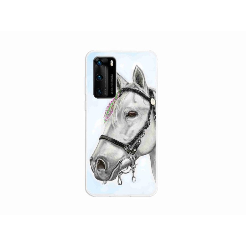Zselés tok mmCase a Huawei P40-hez - fehér ló 1