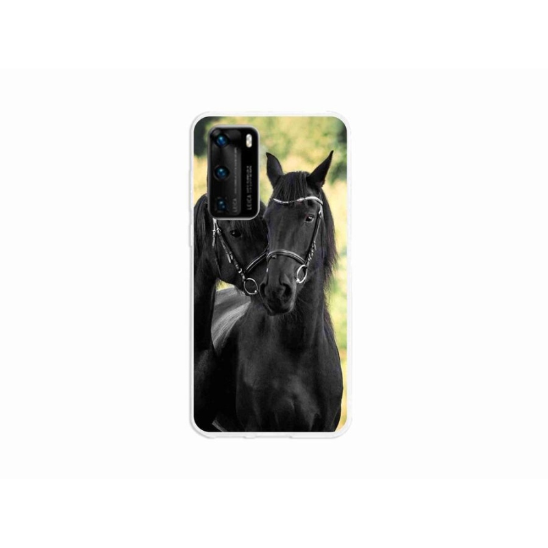 Gél borító mmCase a Huawei P40-hez - két fekete ló