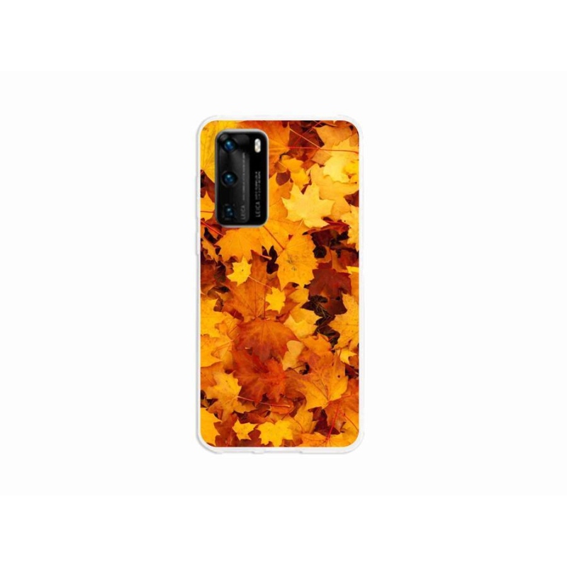 Gél borító mmCase mobil Huawei P40 - juharlevelek - mobiltelefonhoz