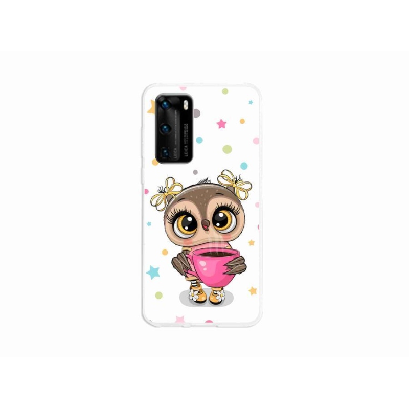 Gél borító mmCase mobil Huawei P40 - rajzfilm bagolyhoz