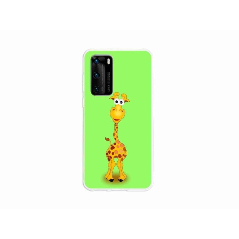 Gél borító mmCase a mobil Huawei P40 - rajzfilm zsiráfhoz