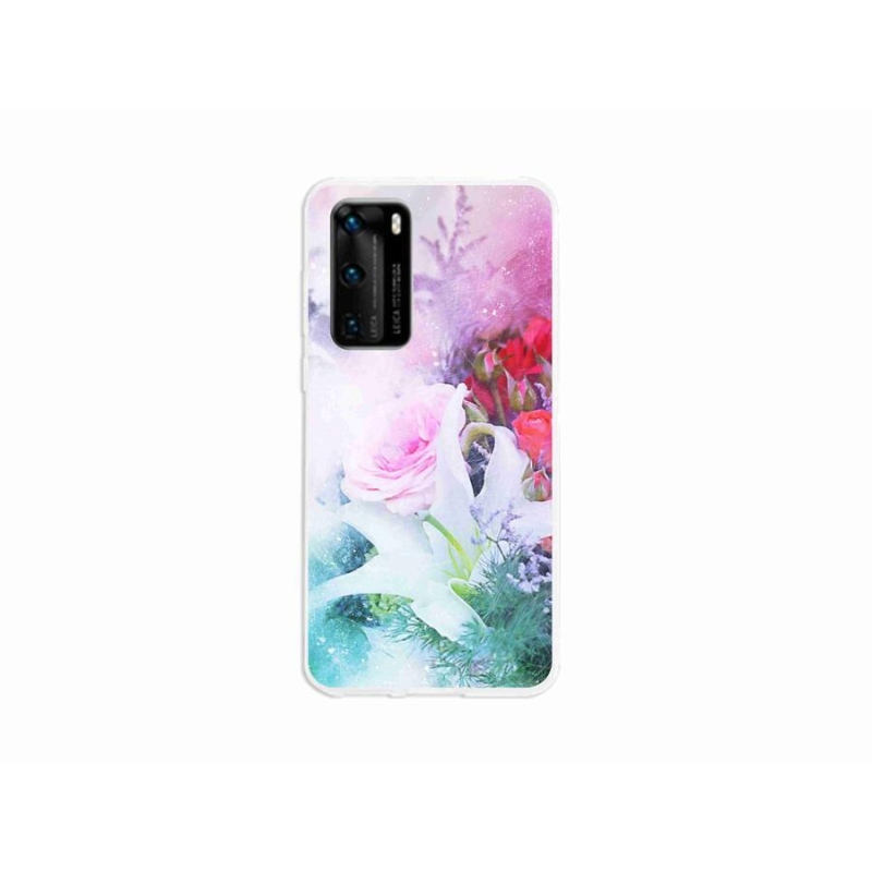 Gél borító mmCase a mobil Huawei P40 - virágok 4