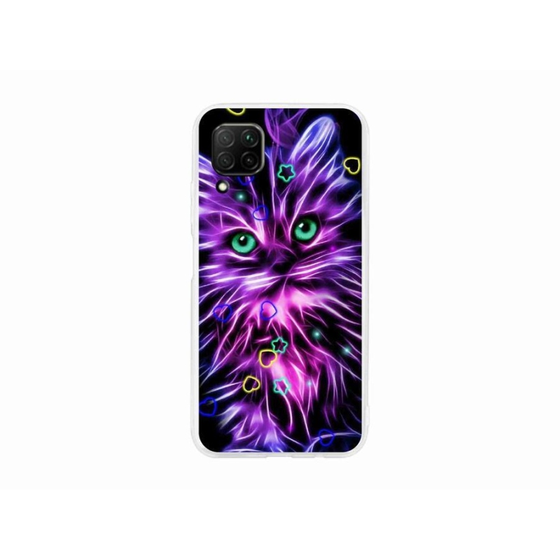 Gél borító mmCase a mobil Huawei P40 Lite készülékhez - absztrakt macska