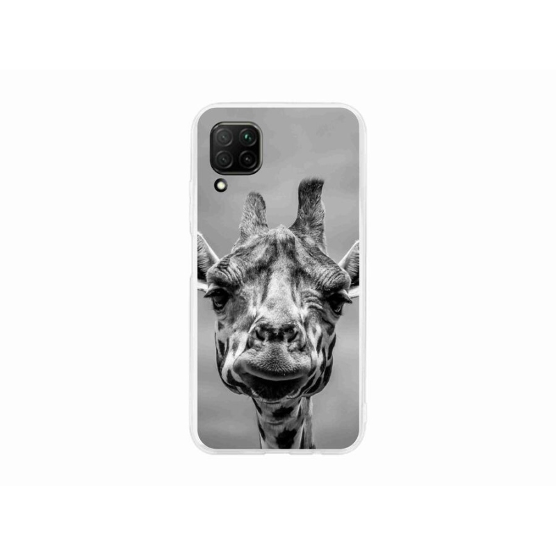 Gél borítás mmCase a Huawei P40 Lite készülékhez - fekete-fehér zsiráf