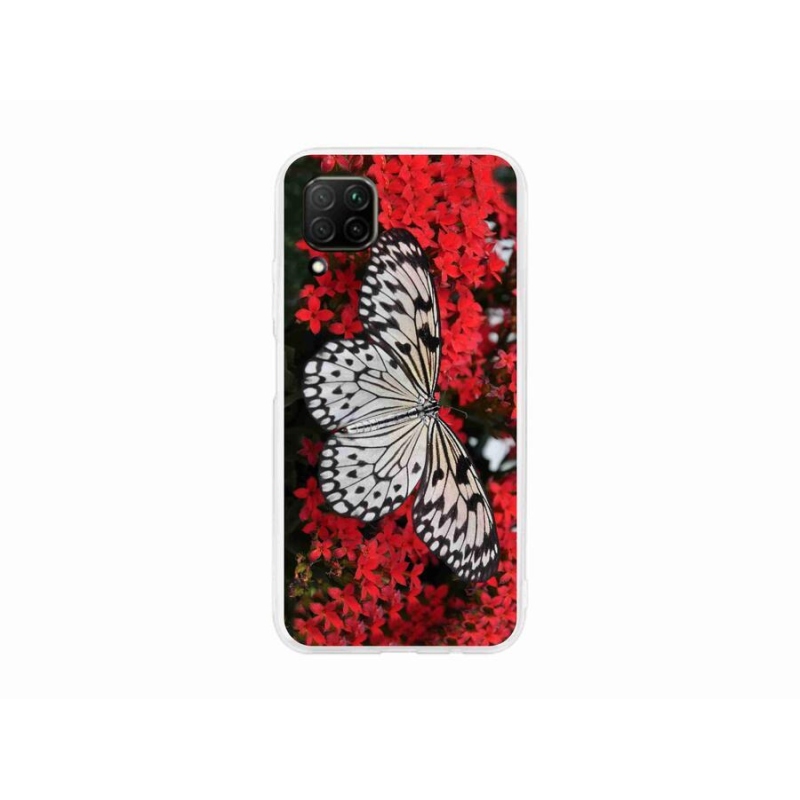 Zselés borítás mmCase a Huawei P40 Lite-hoz - fekete-fehér pillangó 1