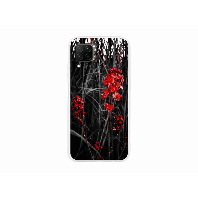 Gél borítás mmCase a Huawei P40 Lite készülékhez - piros növény