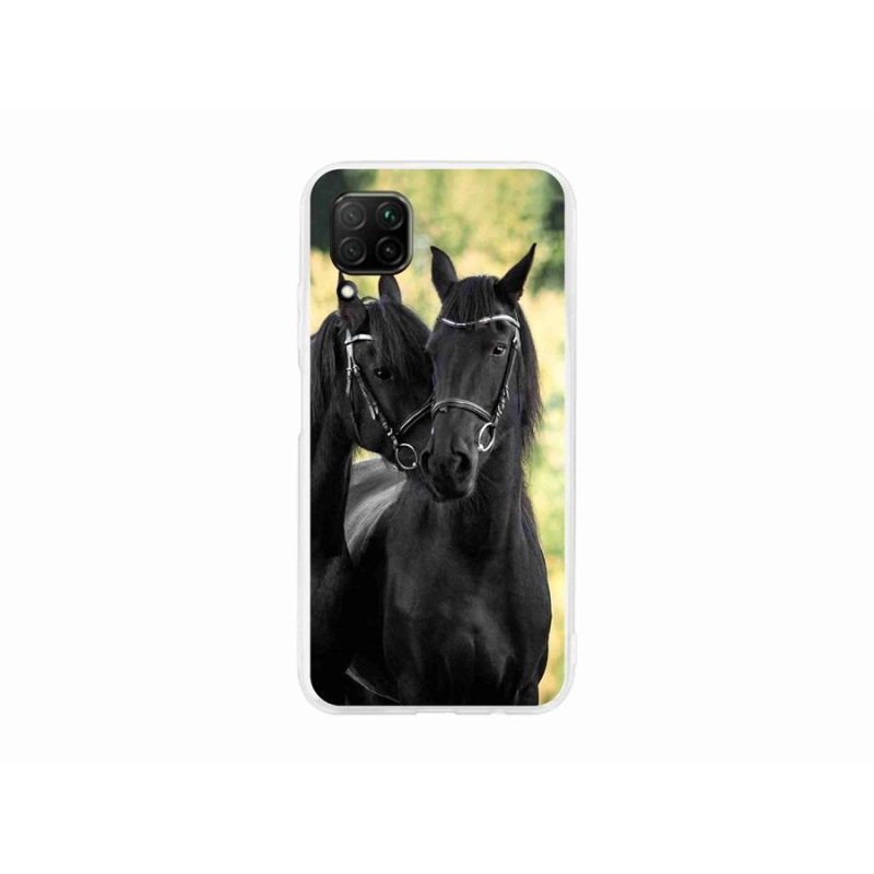 Gél borítás mmCase a Huawei P40 Lite készülékhez - két fekete ló