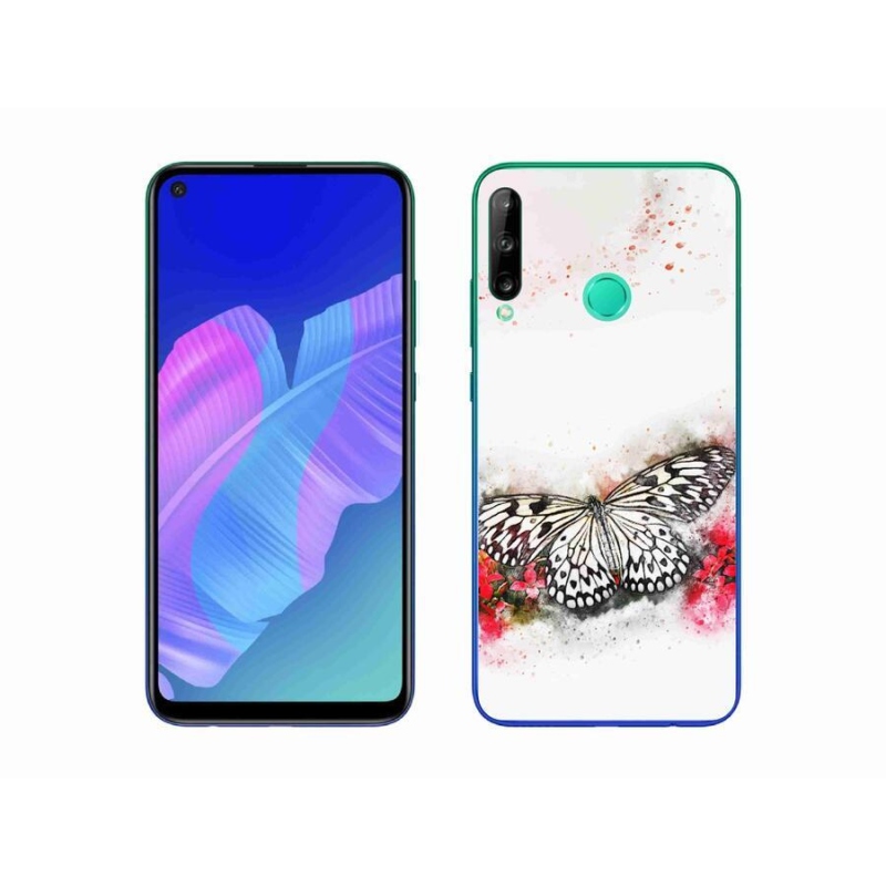 Zselés borítás mmCase a Huawei P40 Lite E számára - fekete-fehér pillangó