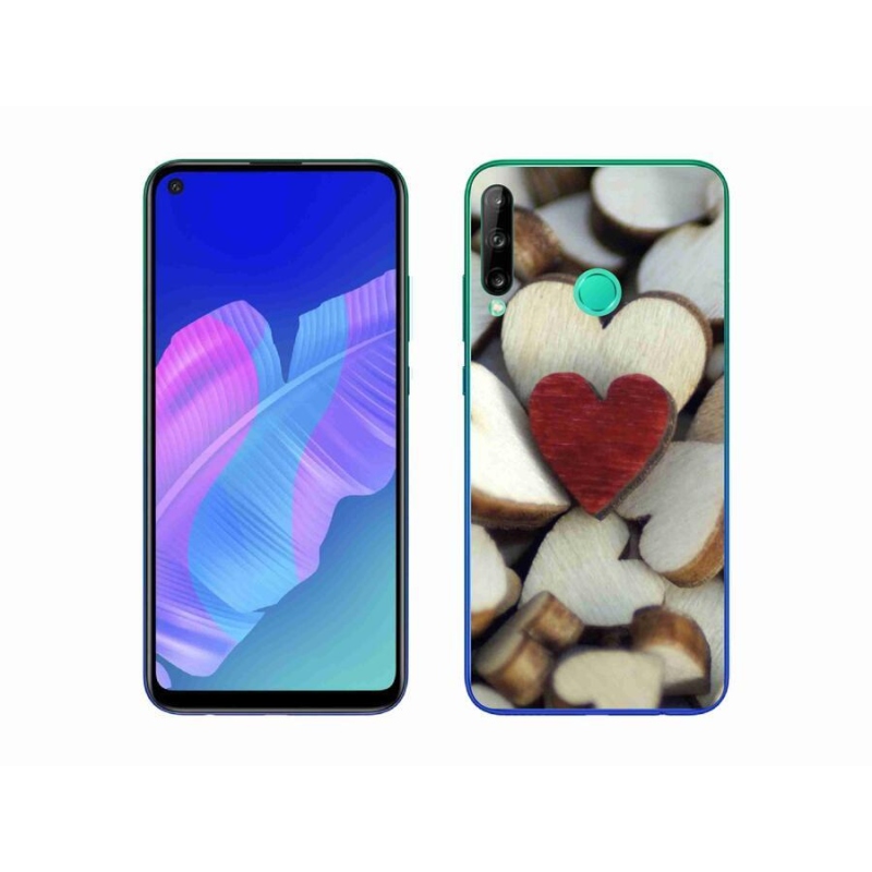 Gél borító mmCase mobiltelefonhoz Huawei P40 Lite E - gravírozott piros szív